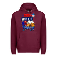 Burgundy Red white and boozy 4th of july Premium Hoodie - CowGirlArtShop
