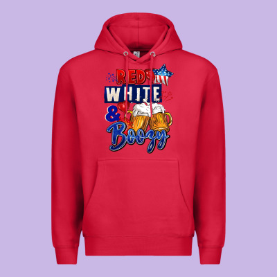 Red White And Boozy 4th Of July Premium Hoodie Designed By Cowgirlartshop
