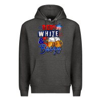 Charcoal Heather Red white and boozy 4th of july Premium Hoodie - CowGirlArtShop