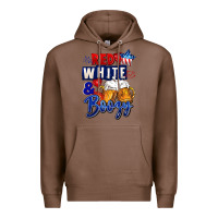 Chestnut Red white and boozy 4th of july Premium Hoodie - CowGirlArtShop