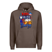 Coffee Red white and boozy 4th of july Premium Hoodie - CowGirlArtShop
