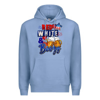 Colony Blue Red white and boozy 4th of july Premium Hoodie - CowGirlArtShop