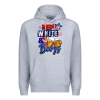 Heather Grey Red white and boozy 4th of july Premium Hoodie - CowGirlArtShop