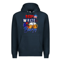 Navy Red white and boozy 4th of july Premium Hoodie - CowGirlArtShop