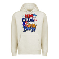 Oatmeal Heather Red white and boozy 4th of july Premium Hoodie - CowGirlArtShop