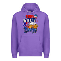 Purple Red white and boozy 4th of july Premium Hoodie - CowGirlArtShop