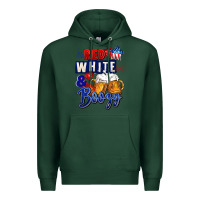 Sports Green Red white and boozy 4th of july Premium Hoodie - CowGirlArtShop