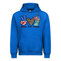 Cobalt Peace love america 4th of july Urban Hoodie - CowGirlArtShop