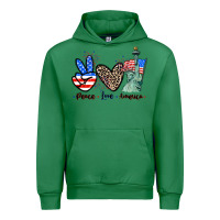 Emerald Peace love america 4th of july Urban Hoodie - CowGirlArtShop