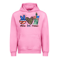 Fuchsia Pink Peace love america 4th of july Urban Hoodie - CowGirlArtShop