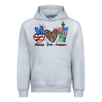 Heather Grey Peace love america 4th of july Urban Hoodie - CowGirlArtShop