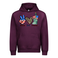 Mauve Wine Peace love america 4th of july Urban Hoodie - CowGirlArtShop