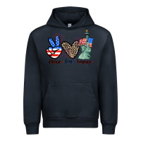 Navy Peace love america 4th of july Urban Hoodie - CowGirlArtShop