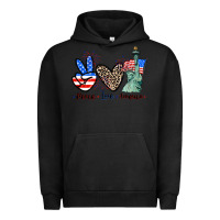 Pigment Black Peace love america 4th of july Urban Hoodie - CowGirlArtShop