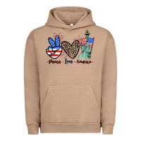Pigment Burro Peace love america 4th of july Urban Hoodie - CowGirlArtShop