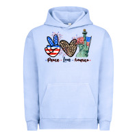 Pigment Grape Ice Peace love america 4th of july Urban Hoodie - CowGirlArtShop