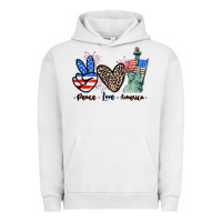 Pigment Lunar Rock Peace love america 4th of july Urban Hoodie - CowGirlArtShop