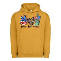 Pigment Peanut Butter Peace love america 4th of july Urban Hoodie - CowGirlArtShop