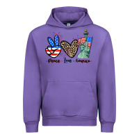 Peace Love America 4th Of July Urban Hoodie | Teevron