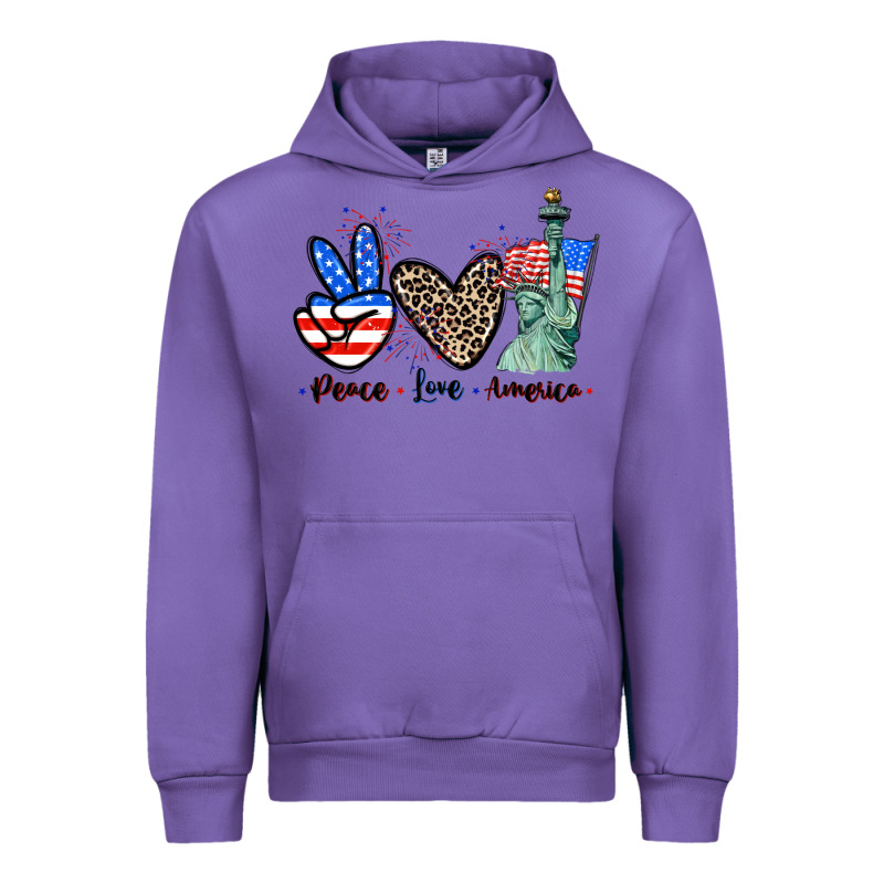 Peace Love America 4th Of July Urban Hoodie by CowGirlArtShop | Teevron