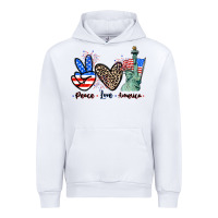White Peace love america 4th of july Urban Hoodie - CowGirlArtShop