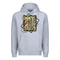 Heather Grey mama leopard Premium Hoodie - CowhideDigitalArt