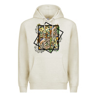 Oatmeal Heather mama leopard Premium Hoodie - CowhideDigitalArt