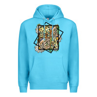 Ocean Blue mama leopard Premium Hoodie - CowhideDigitalArt