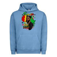 Pigment Pebble Blue free ish since 1865 black man Urban Hoodie - HRA Design Shop