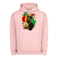 Pigment Salmon free ish since 1865 black man Urban Hoodie - HRA Design Shop