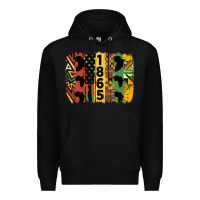Black juneteenth 1865 brush stroke Premium Hoodie - HRA Design Shop