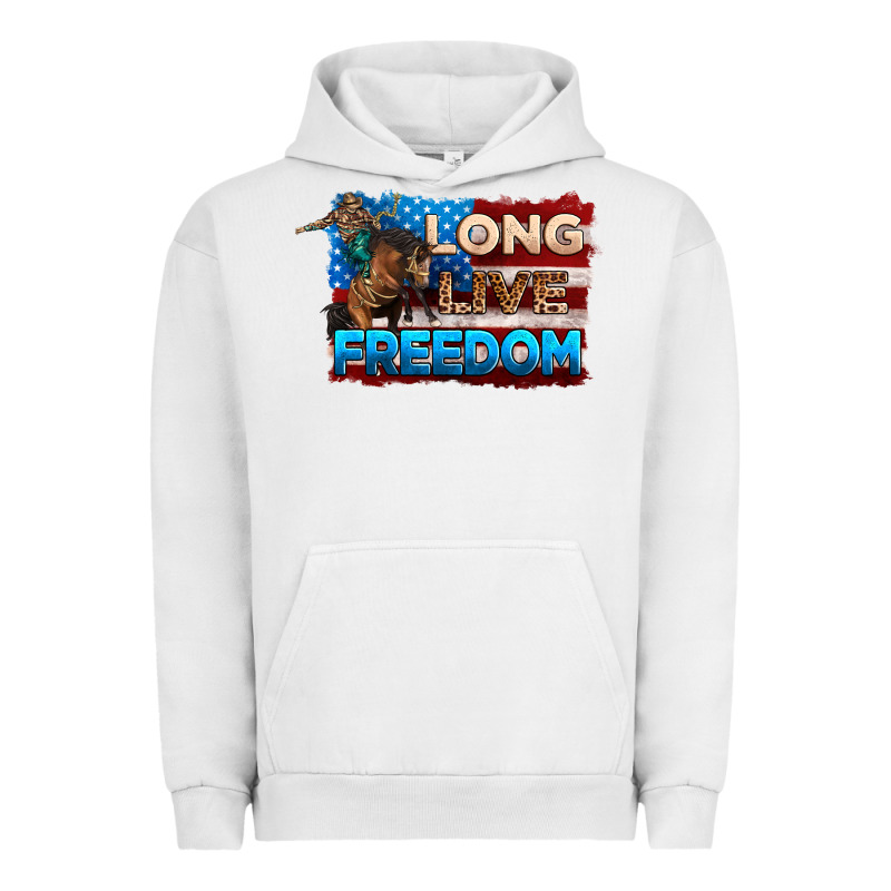 Long Live Freedom 4th Of July Urban Hoodie by Neo Western | Teevron