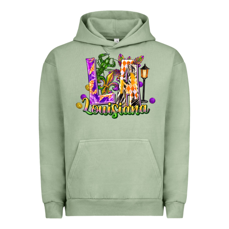 Louisiana La Mardi Gras Urban Hoodie by FaDigitalArtStudio | Teevron