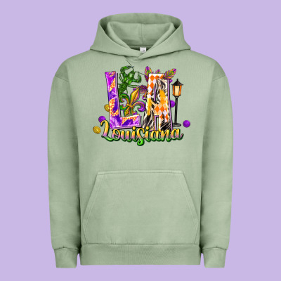 Louisiana La Mardi Gras Urban Hoodie Designed By Fadigitalartstudio