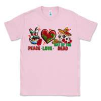 Bubblegum Pink Peace Love Day Of The Dead Classic Tee - BundleAndBundleShop