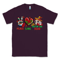 Plum Peace Love Day Of The Dead Classic Tee - BundleAndBundleShop