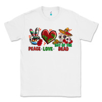 White Peace Love Day Of The Dead Classic Tee - BundleAndBundleShop