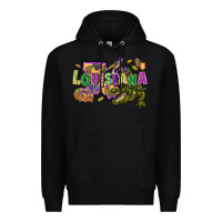 Black louisiana mardi gras Premium Hoodie - FaDigitalArtStudio