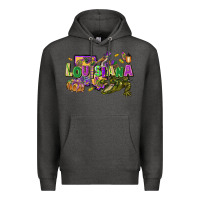 Charcoal Heather louisiana mardi gras Premium Hoodie - FaDigitalArtStudio