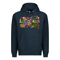 Navy louisiana mardi gras Premium Hoodie - FaDigitalArtStudio