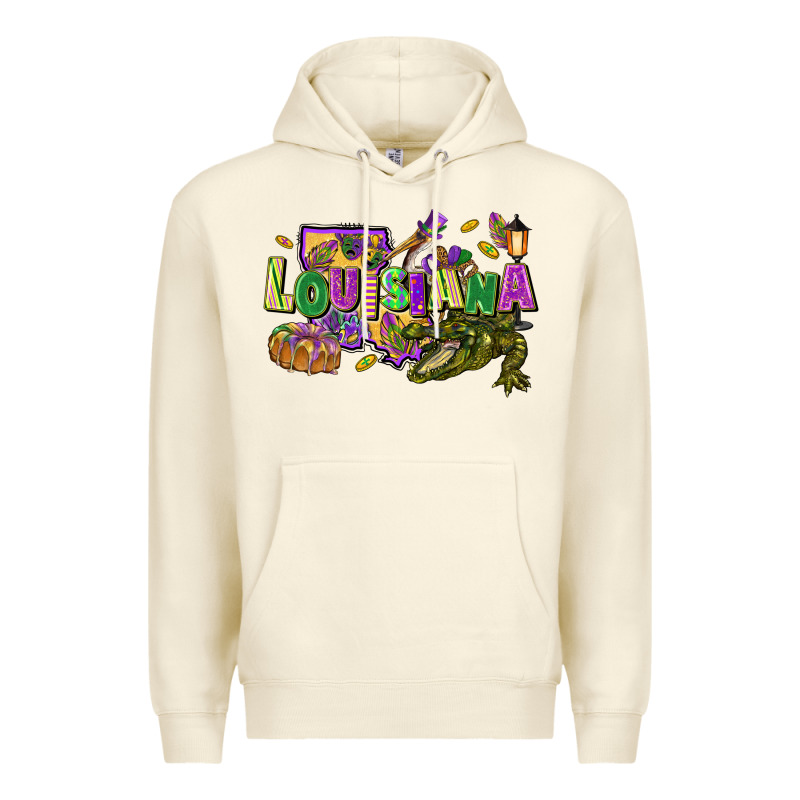 Louisiana Mardi Gras Premium Hoodie by FaDigitalArtStudio | Teevron