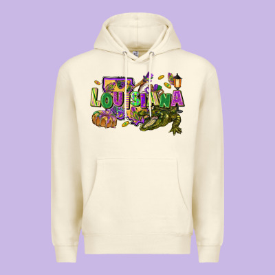 Louisiana Mardi Gras Premium Hoodie Designed By Fadigitalartstudio