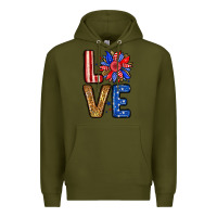 Army Green Love sunflower Premium Hoodie - Neo Western