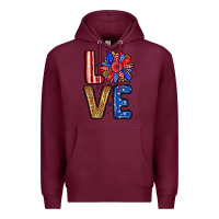 Burgundy Love sunflower Premium Hoodie - Neo Western
