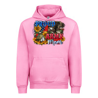 Fuchsia Pink Proud army mom 4th of july Urban Hoodie - CowGirlArtShop
