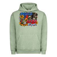 Pigment Oil Green Proud army mom 4th of july Urban Hoodie - CowGirlArtShop