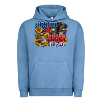 Pigment Pebble Blue Proud army mom 4th of july Urban Hoodie - CowGirlArtShop