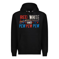 Black Red white and pew pew pew Premium Hoodie - CowGirlArtShop
