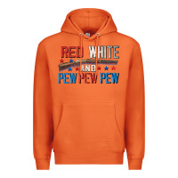 Carrot Red white and pew pew pew Premium Hoodie - CowGirlArtShop