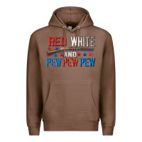 Chestnut Red white and pew pew pew Premium Hoodie - CowGirlArtShop